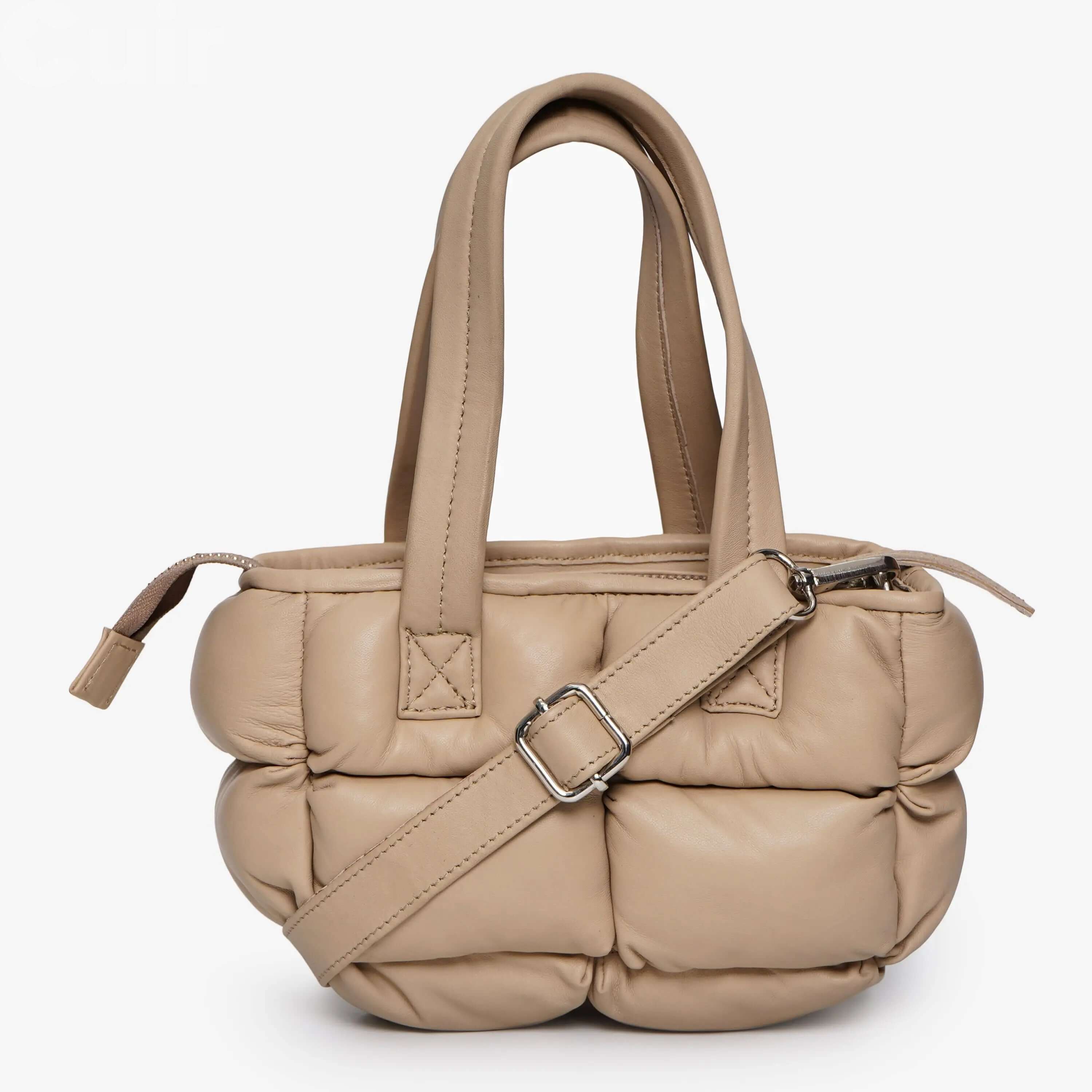 Crossbody bag beige genuie leather offers