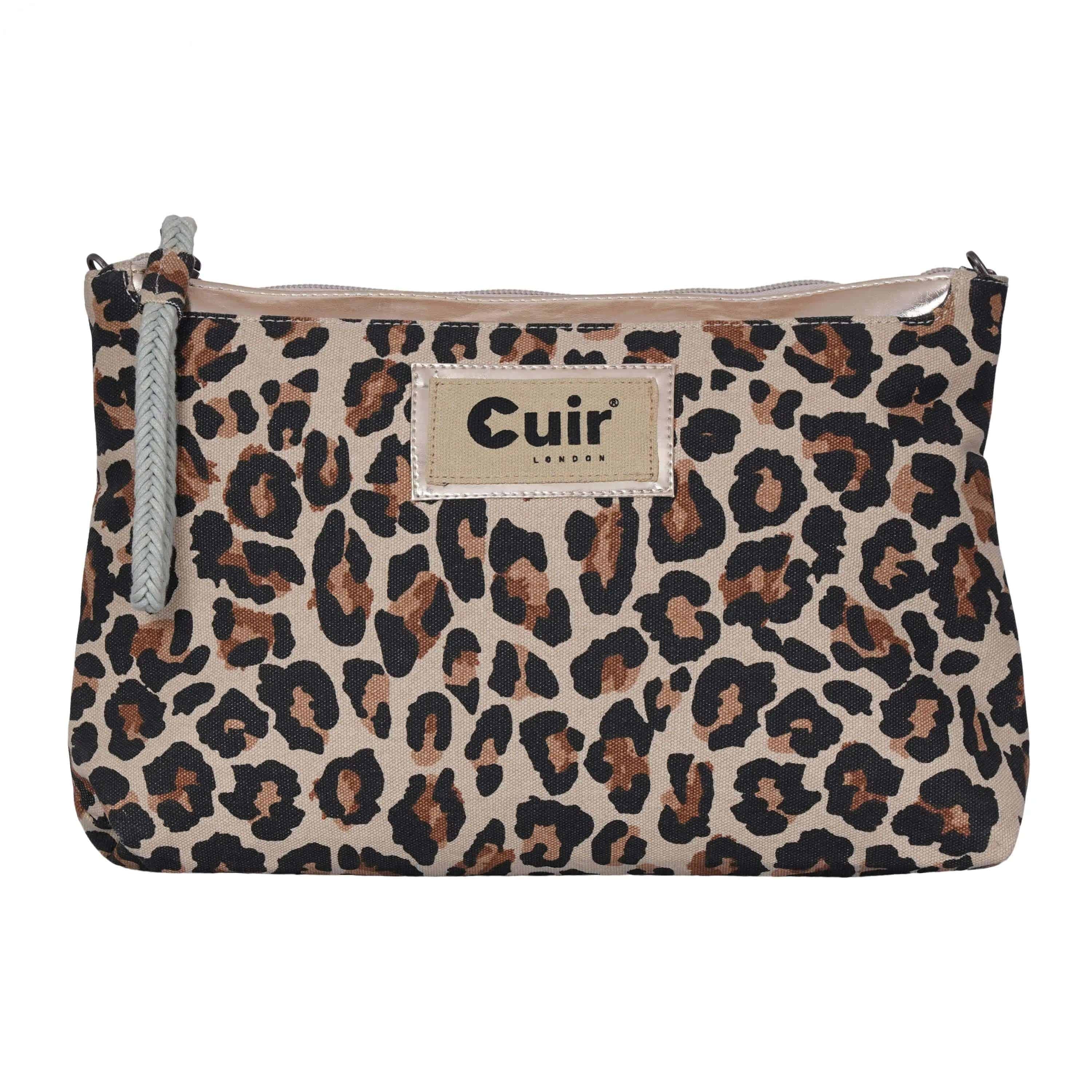 Dune leopard print fashion clutch bag