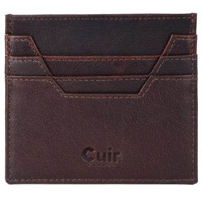 6 Slot Deep Brown Leather Card Case