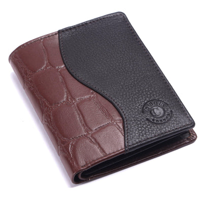 Men's Real NDM Leather RFID Bifold Black Wallet