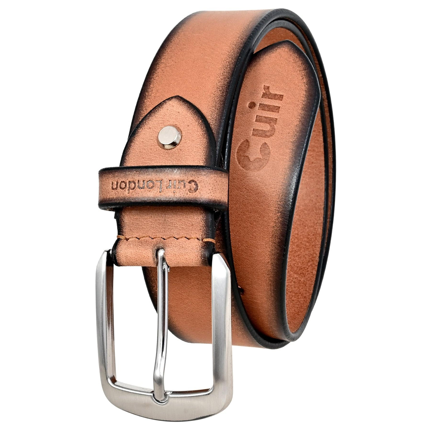 Men’s Full Hide Leather Belt with Anti-Scratch Buckle