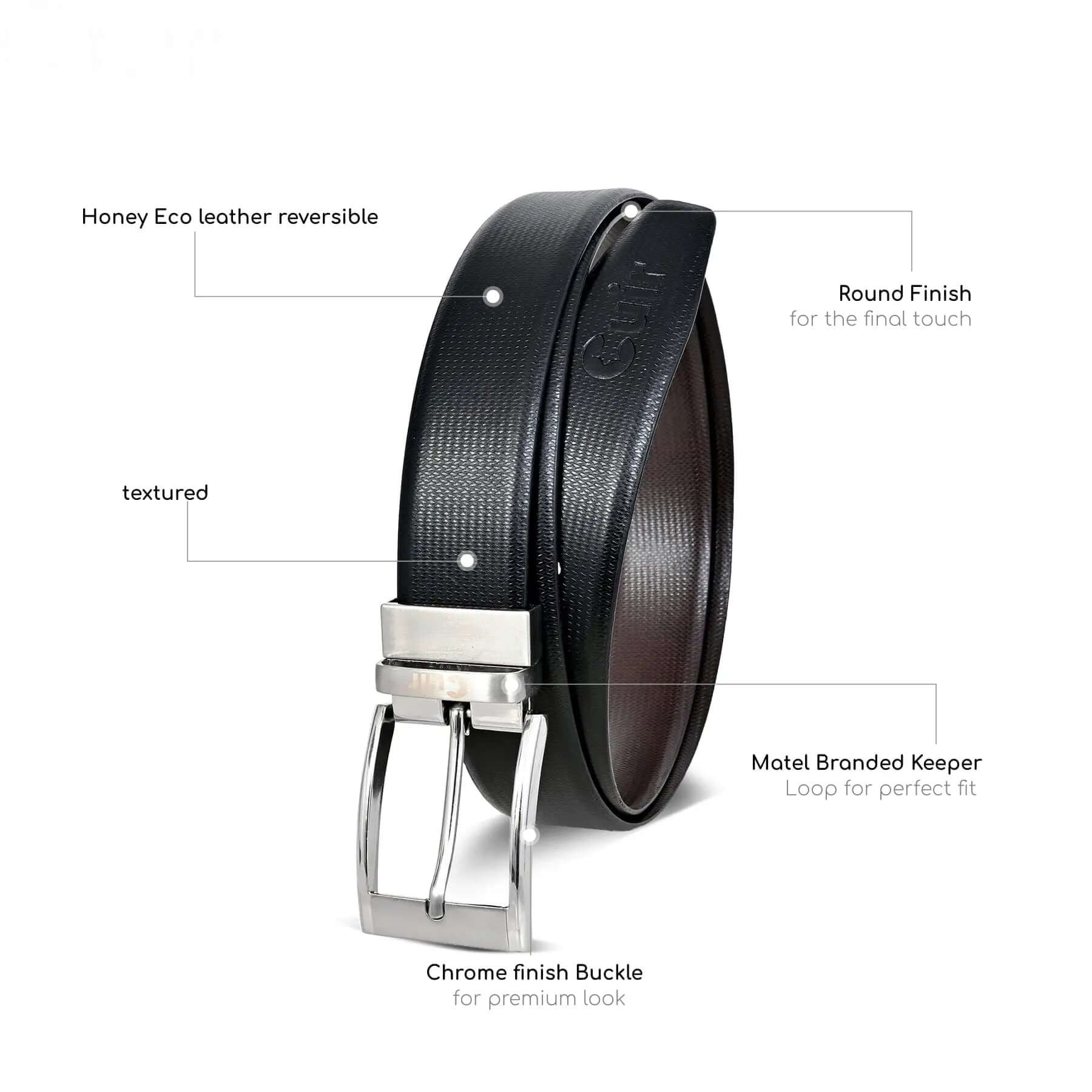 Black Full Hide Leather Belt - CuirLondon