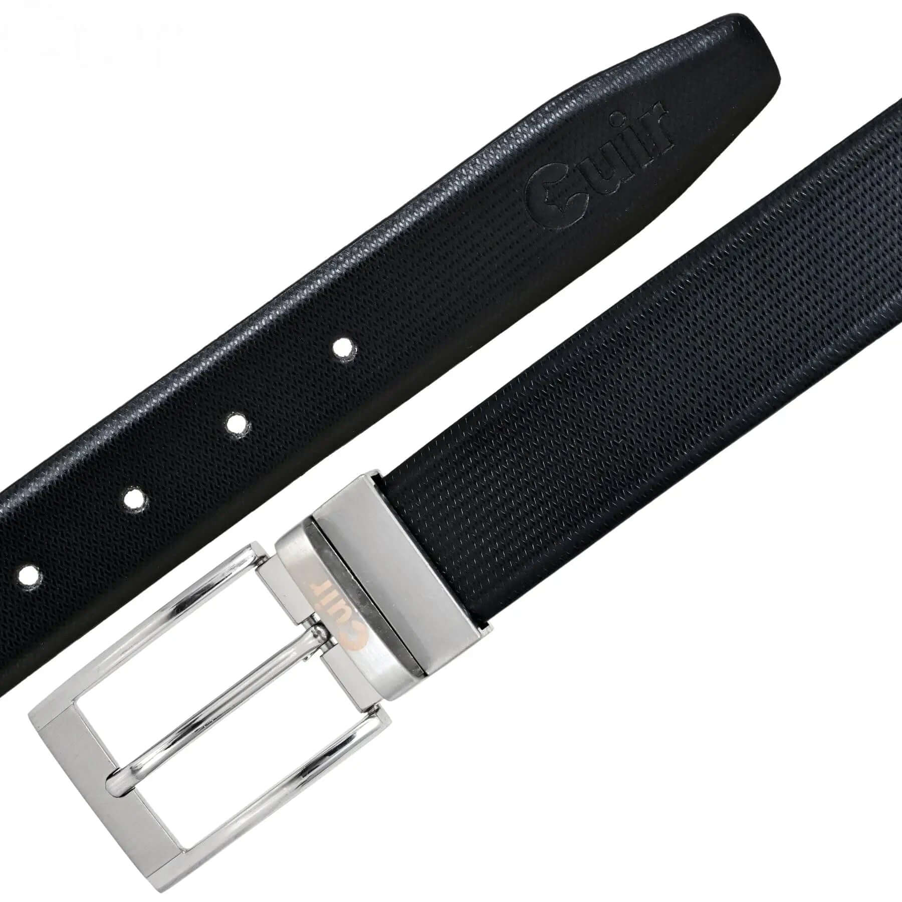 Black Full Hide Leather Belt - CuirLondon