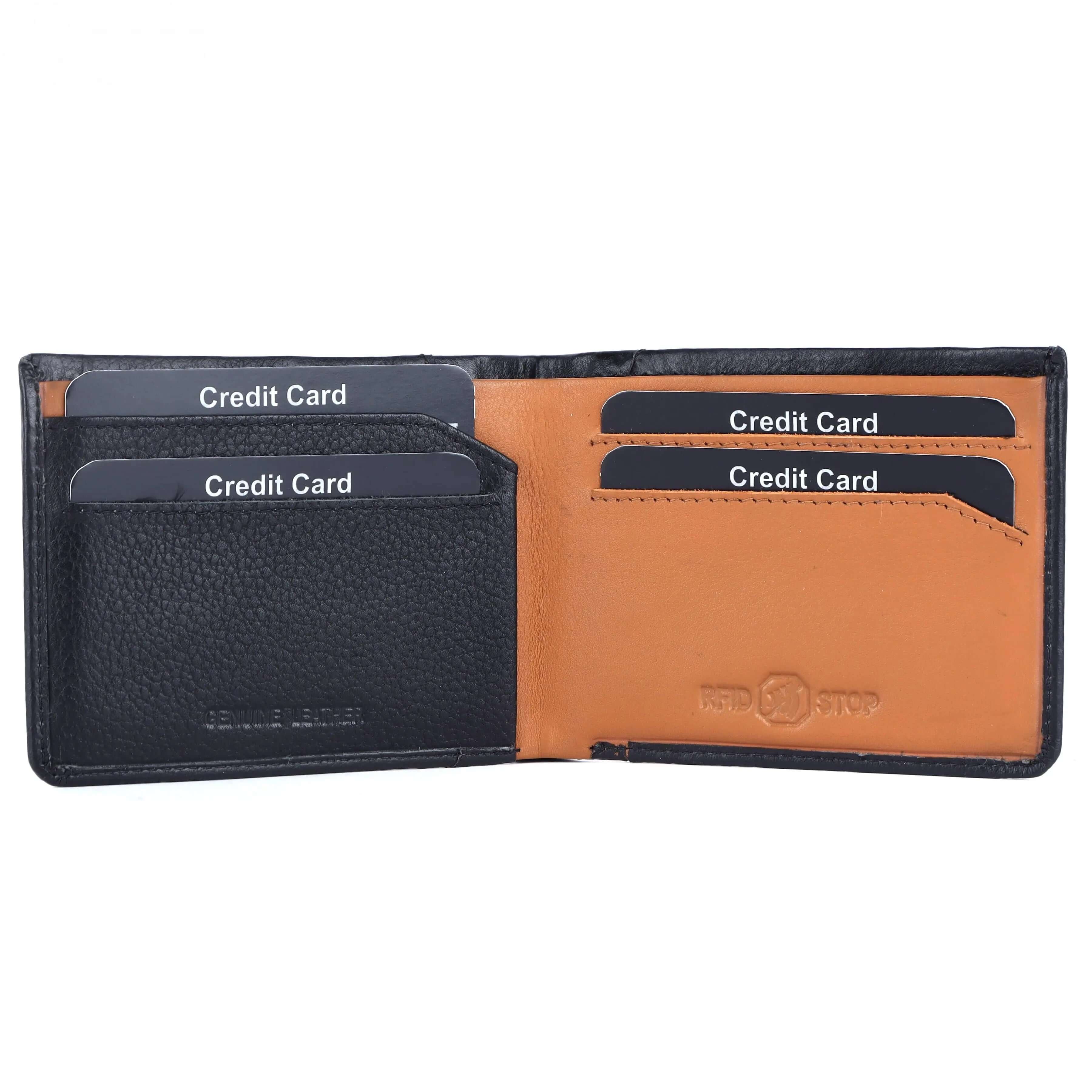 RFID Blocking Bifold Black Wallet for Men