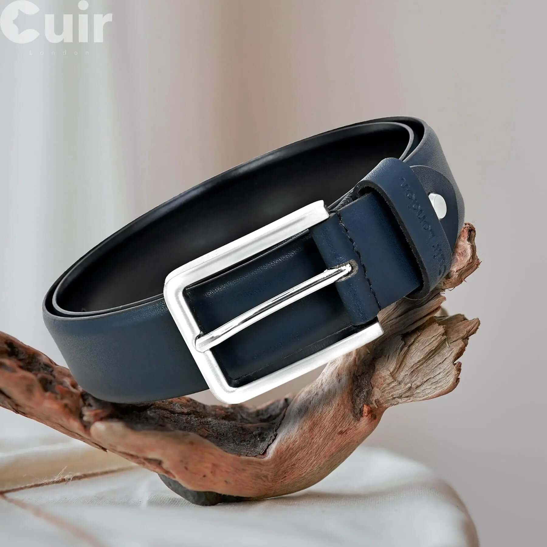 Black Anti-Scratch Leather Belt For Men - CuirLondon