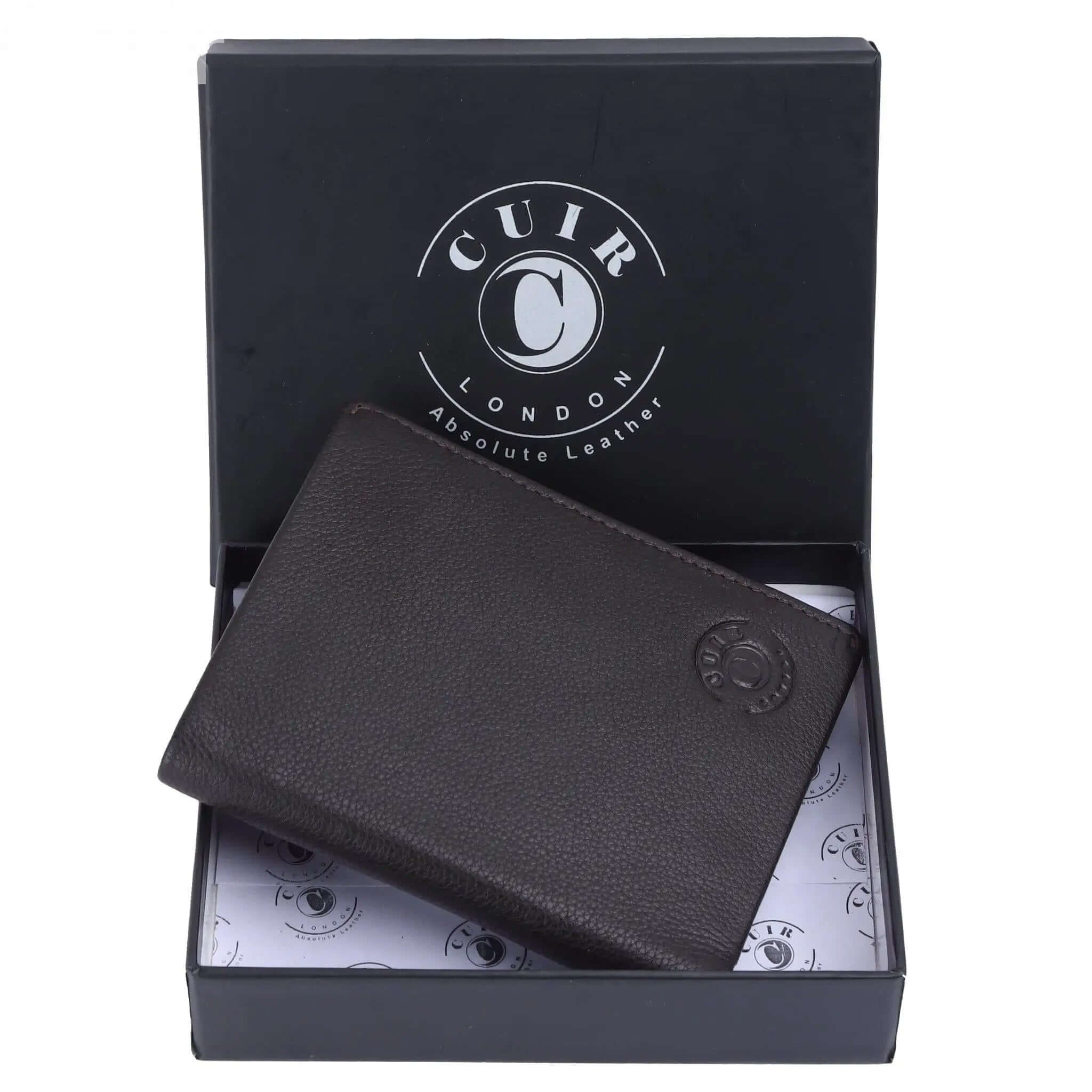 Leather RFID Blocking Bifold Black Wallet