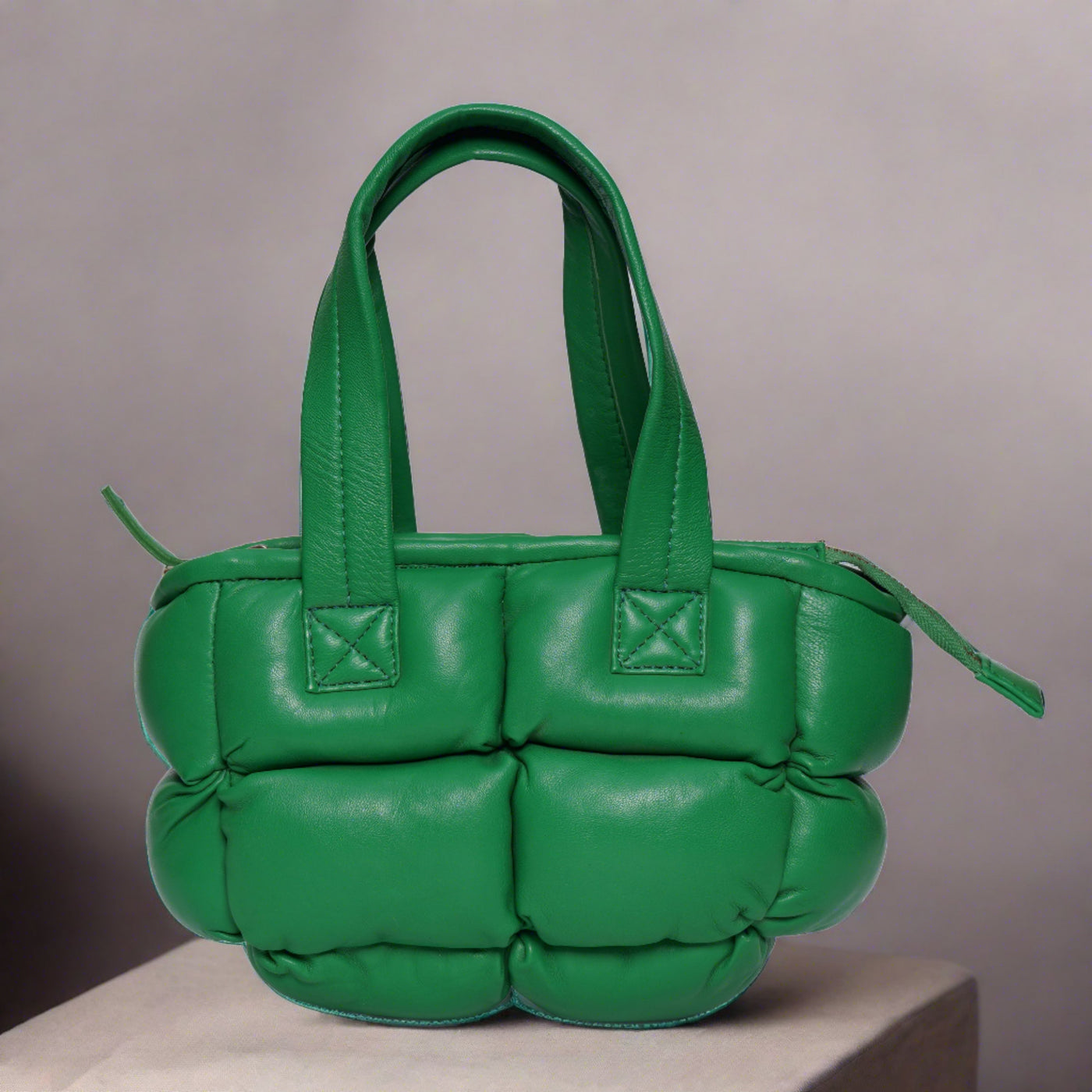 Women's Dark Green Genuine Leather Crossbody Bag (Small)