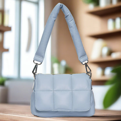 Soft Baby Blue Genuine Leather Crossbody Bag | Everyday Luxury