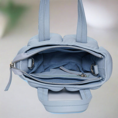 Small Baby Blue Genuine Leather Crossbody Bag