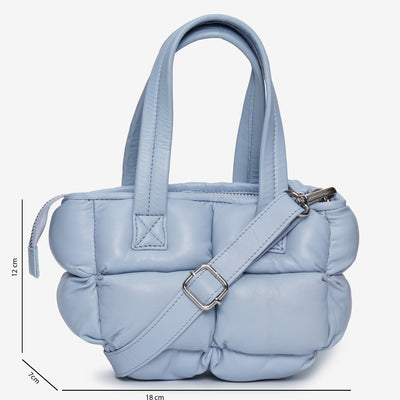 Small Baby Blue Genuine Leather Crossbody Bag