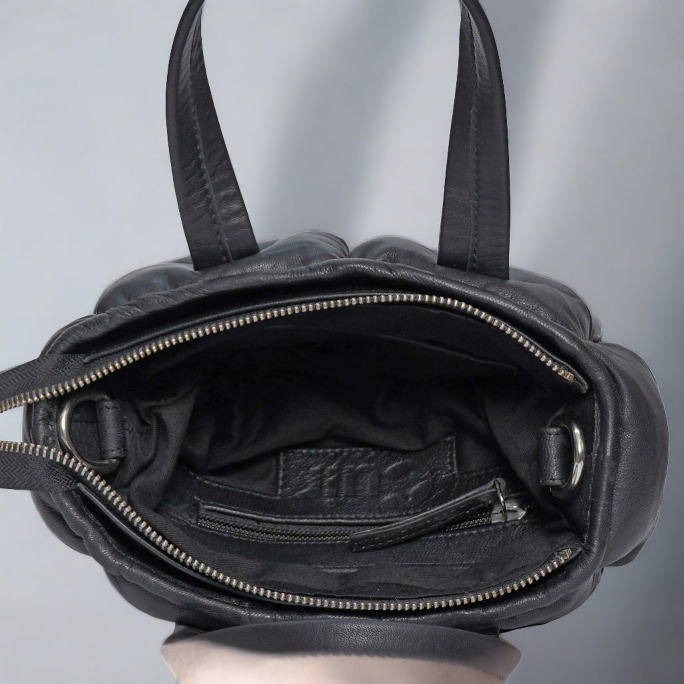 Women's Black Genuine Leather Mini Crossbody Bag