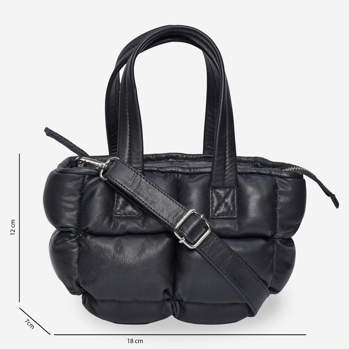 Women's Black Genuine Leather Mini Cross body Bag