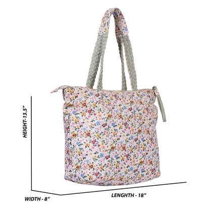 Charming Flower Printed Small Canvas Bag