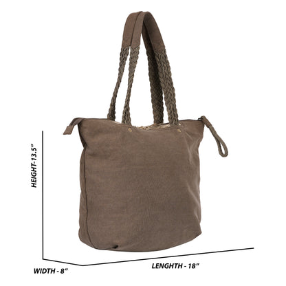 Solid Gray Canvas Bag | Lightweight Material