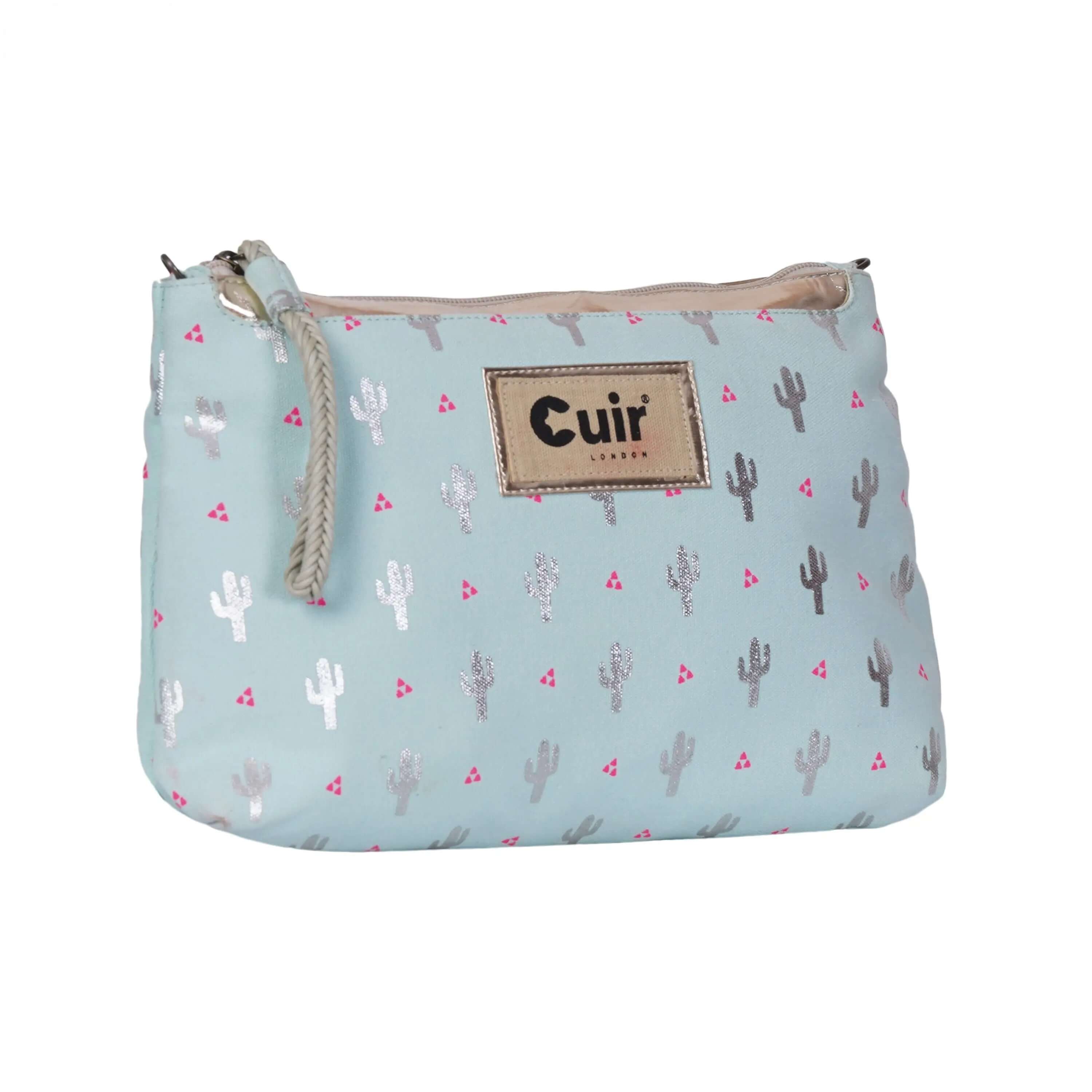 Cactus Printed Clutch Bag: 12.5 L x 2 W x 8 H Inches - CuirLondon