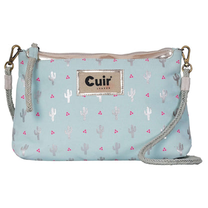 Cactus Printed Clutch Bag: 12.5 L x 2 W x 8 H Inches - CuirLondon