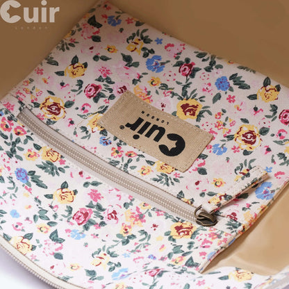 Charming Flower Printed Small Canvas Bag - CuirLondon