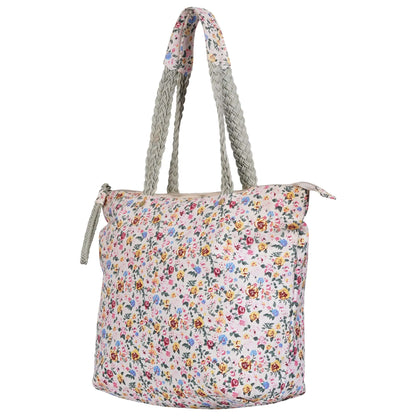 Charming Flower Printed Small Canvas Bag - CuirLondon