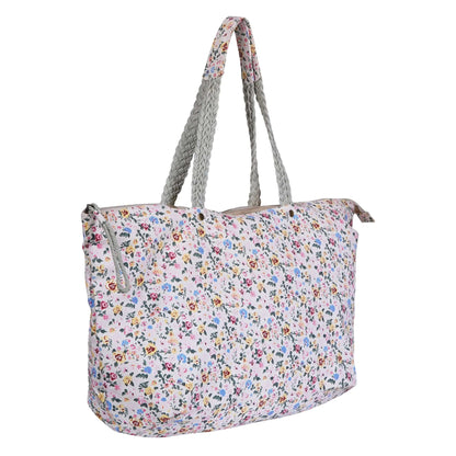 Chic Flower Printed Canvas Bag - CuirLondon