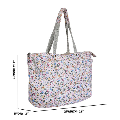 Chic Flower Printed Canvas Bag - CuirLondon