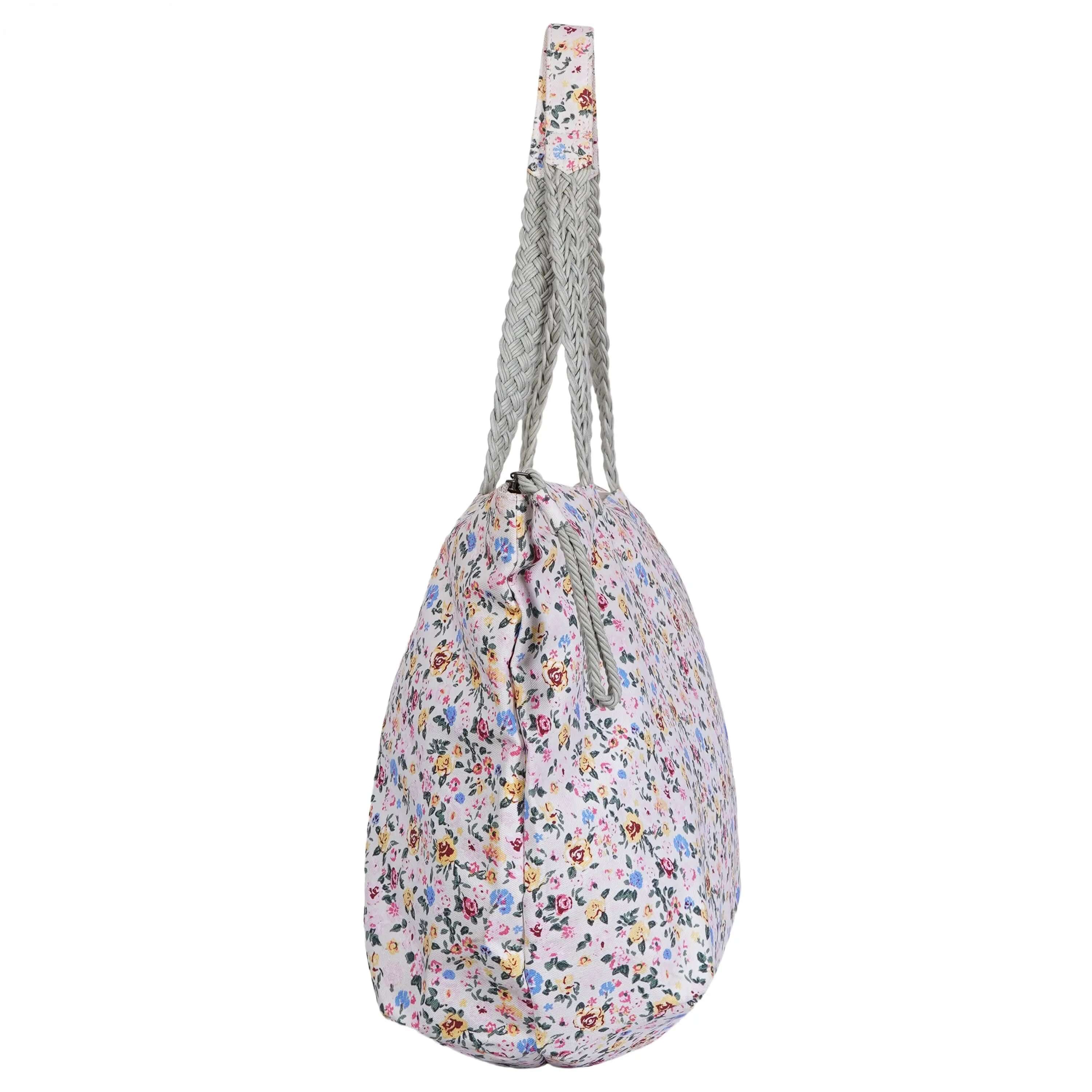 Chic Flower Printed Canvas Bag - CuirLondon