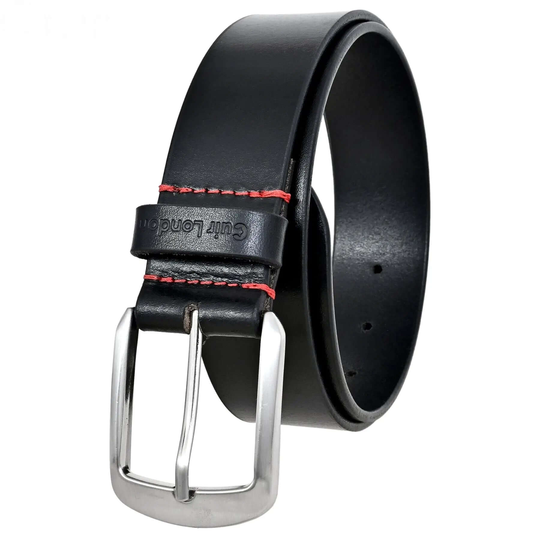 Black Anti-Scratch Leather Belt - CuirLondon