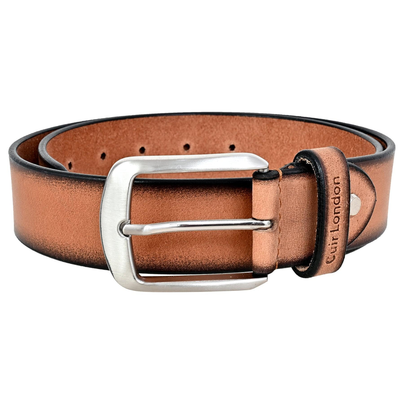 Men’s Full Hide Leather Belt with Anti-Scratch Buckle