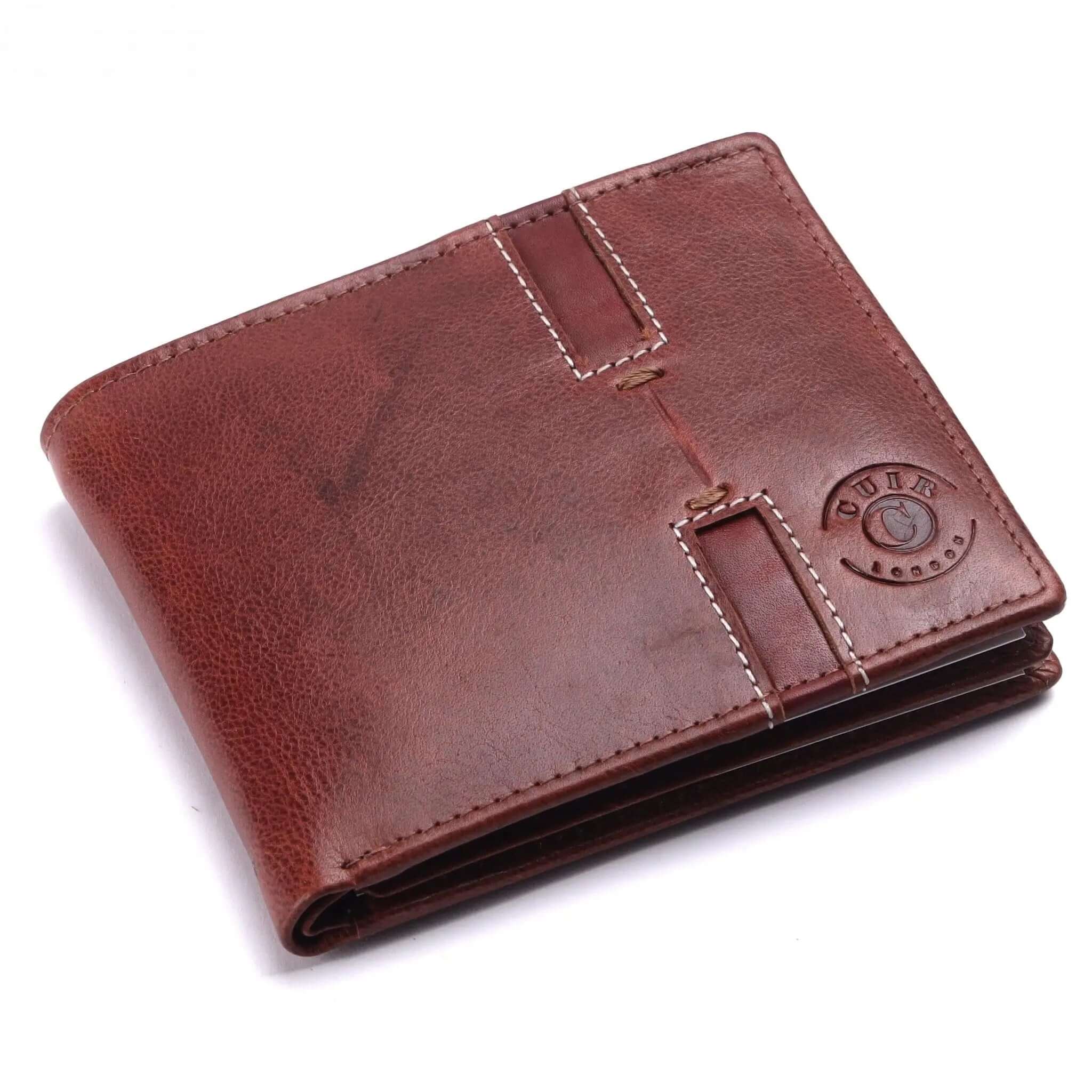 Men's Genuine Leather RFID Brown Wallet