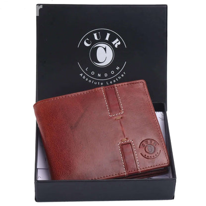 Men's Genuine Leather RFID Brown Wallet