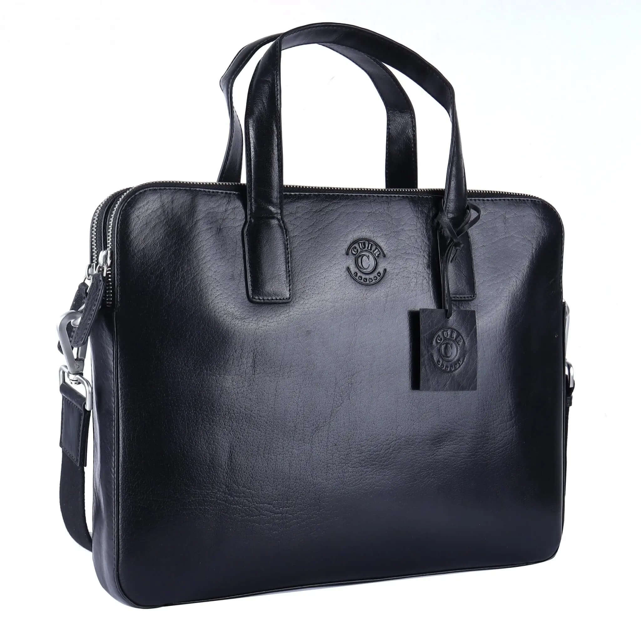 Black Handmade Laptop Bag - CuirLondon