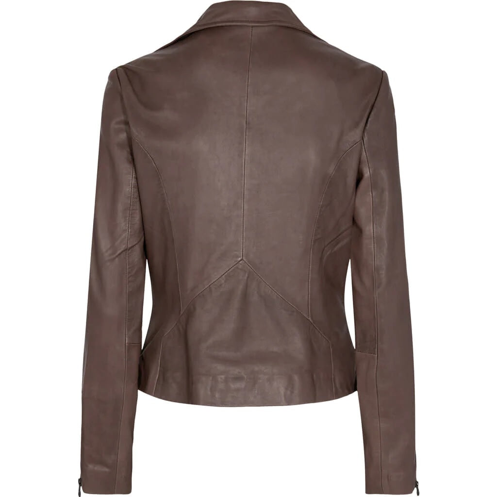 Lamber biker jacket in  brown