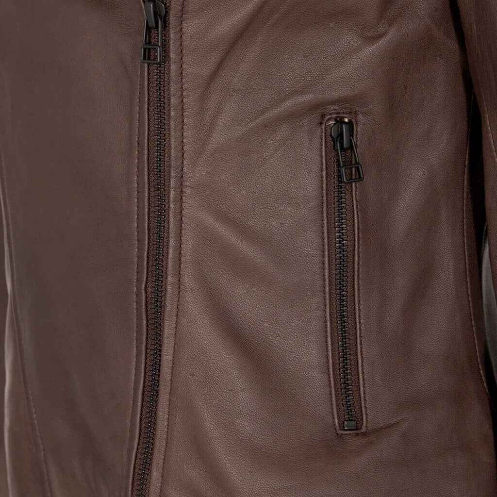 Amber biker jacket in  brown