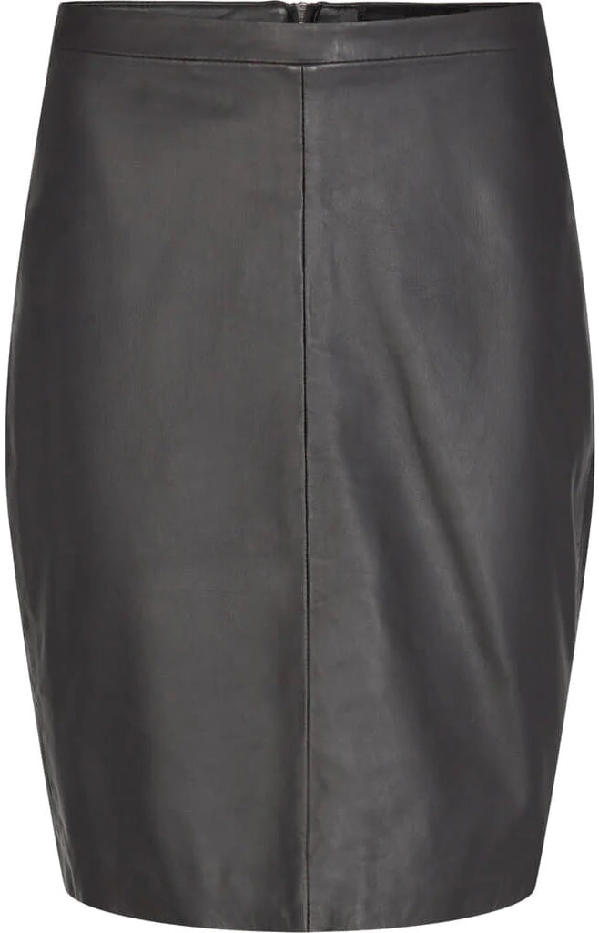 Leather black skirt
