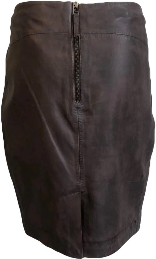 Leather brown skirt