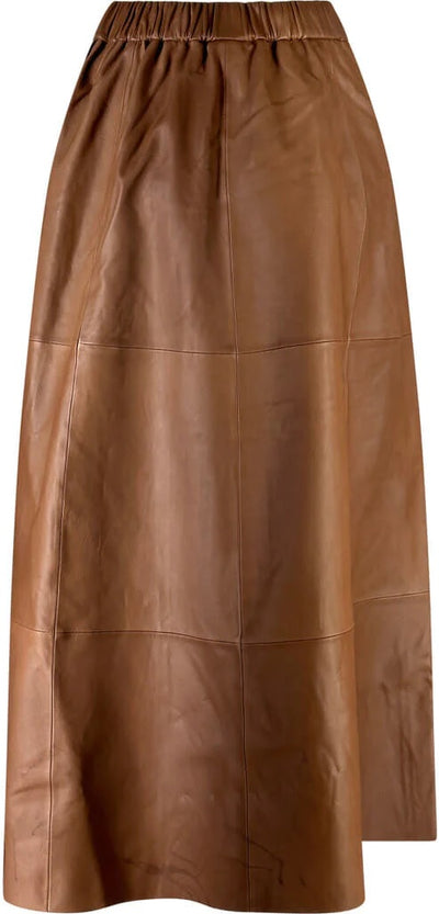Long beige skirt with button