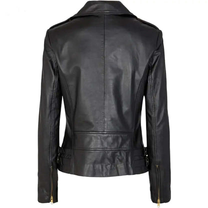 Lamb Gloving Biker Jacket in Black - CuirLondon