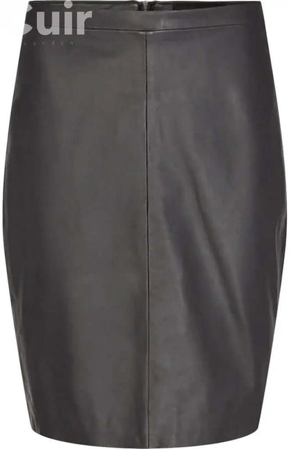 Leather Black Skirt for Women, Lamb Gloving - CuirLondon