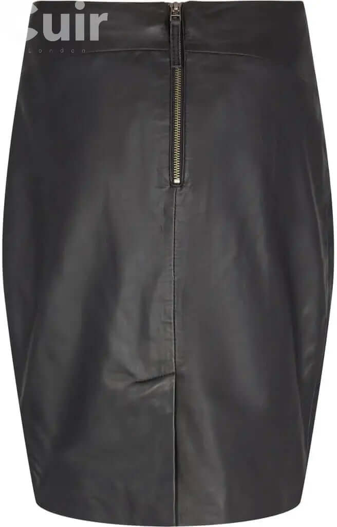 Leather Black Skirt for Women, Lamb Gloving - CuirLondon