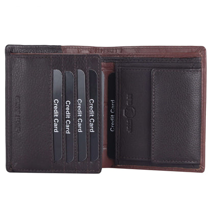 Men's Real NDM Leather RFID Bifold Black Wallet