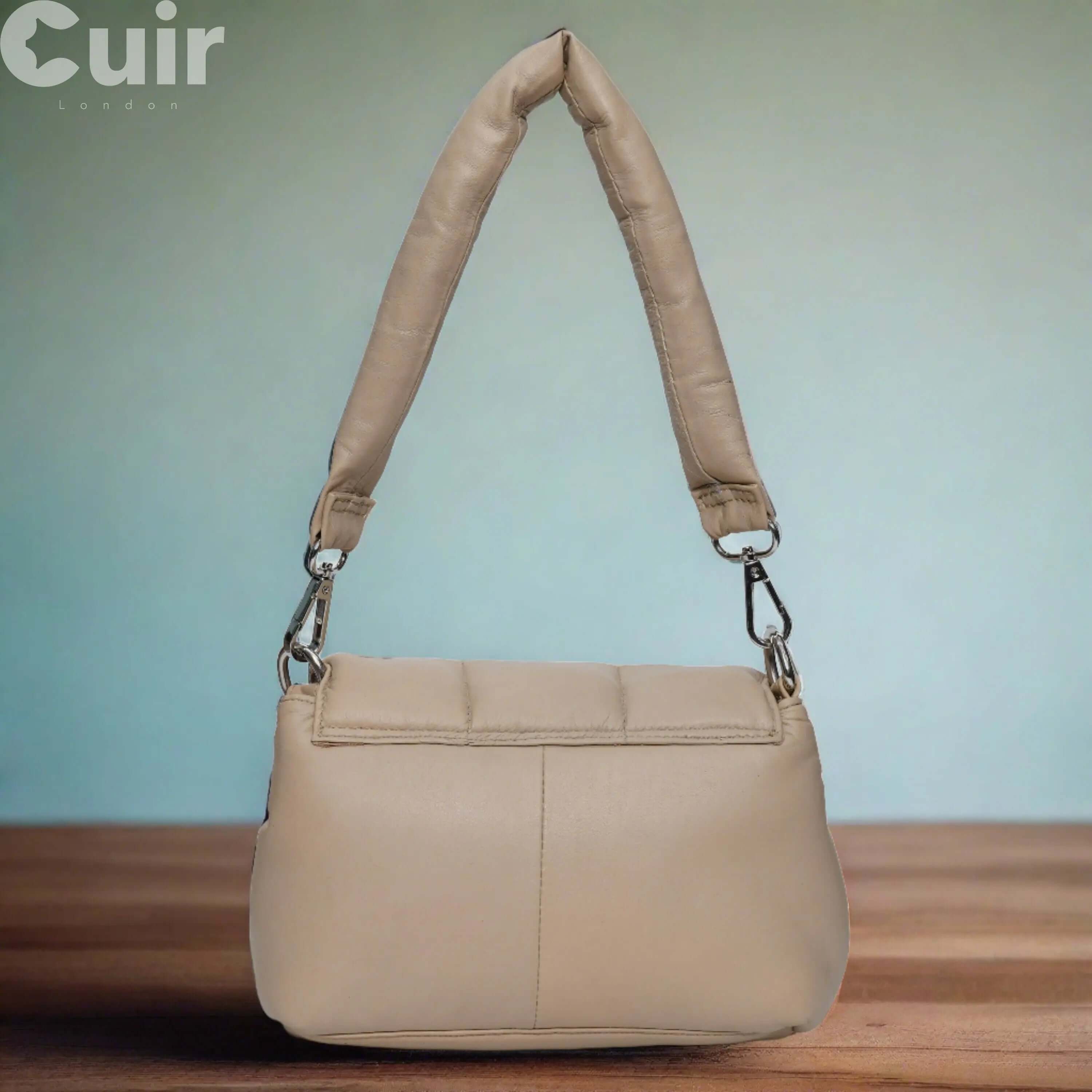 Neutral Beige Leather Cross body: Versatile Style - CuirLondon