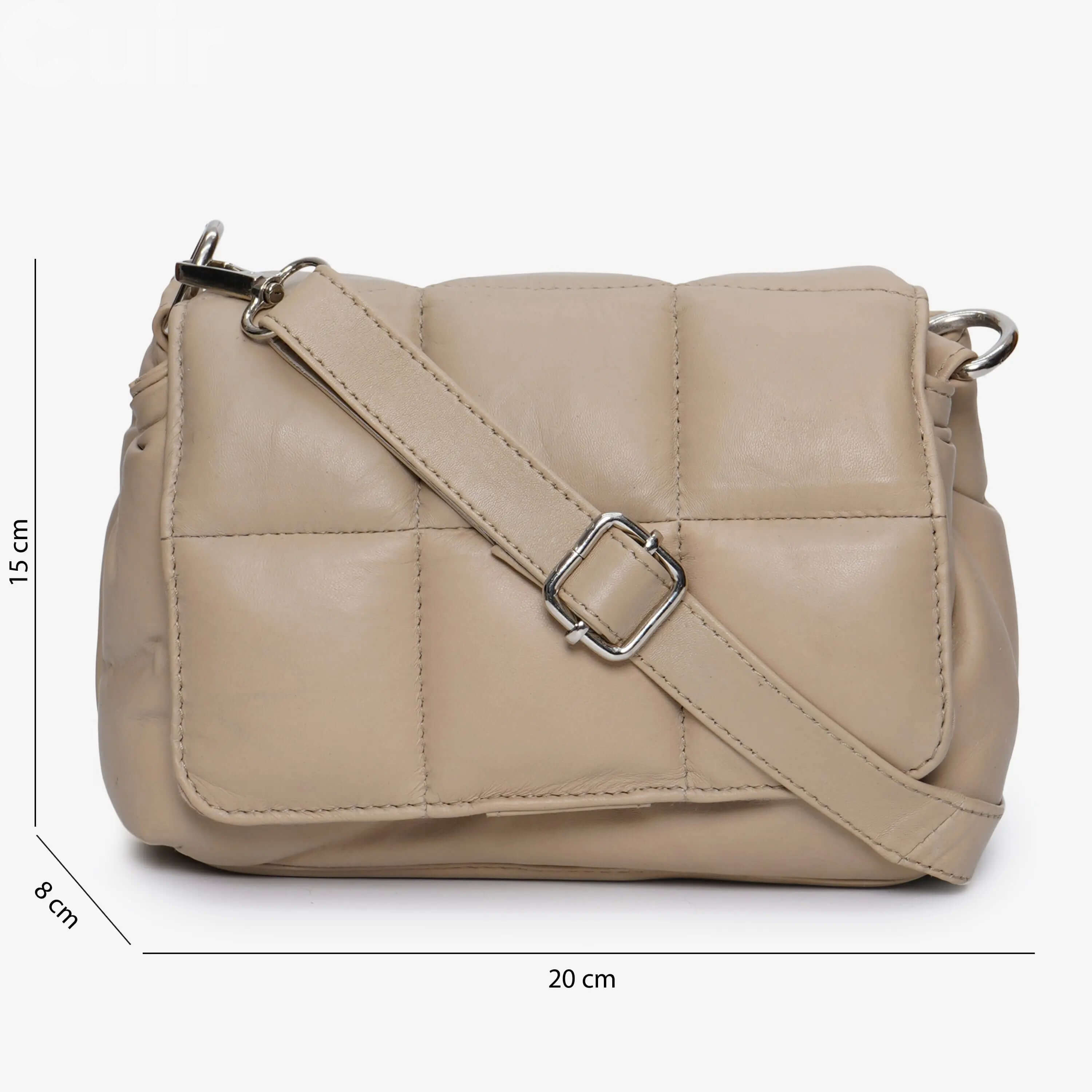 Neutral Beige Leather Cross body: Versatile Style - CuirLondon