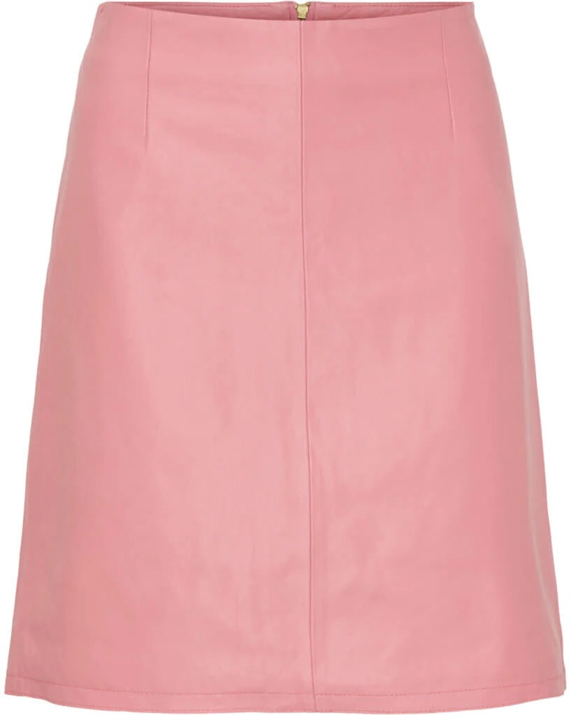 Plain Leather Pink Rose Skirt
