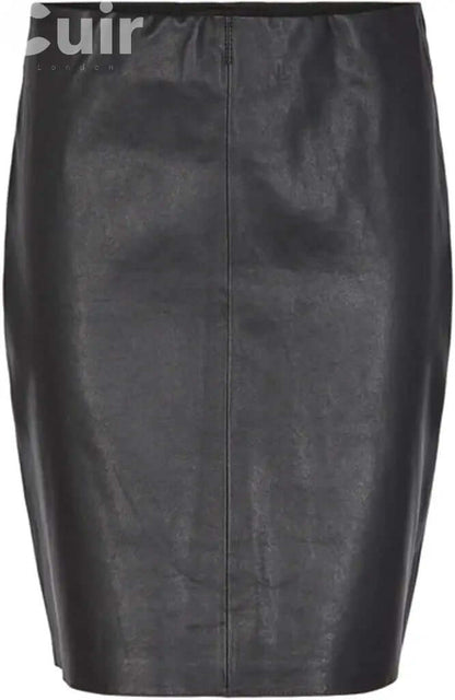 Pencil Black Lamb Gloving Leather Skirt - CuirLondon