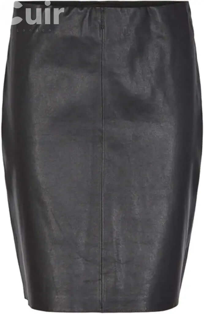 Pencil Black Lamb Gloving Leather Skirt - CuirLondon