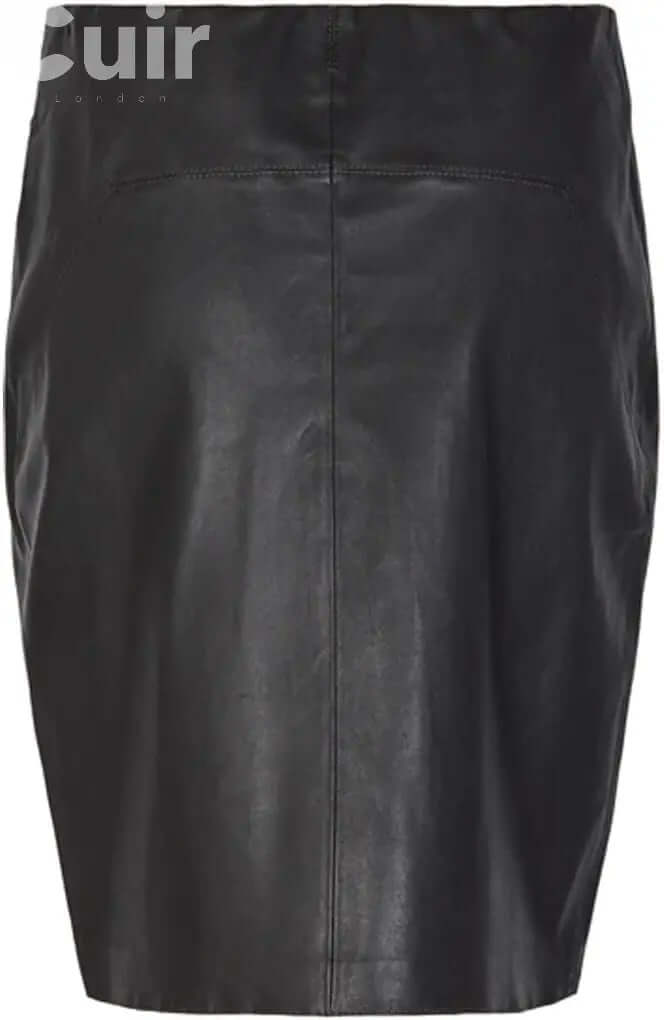 Pencil Black Lamb Gloving Leather Skirt - CuirLondon