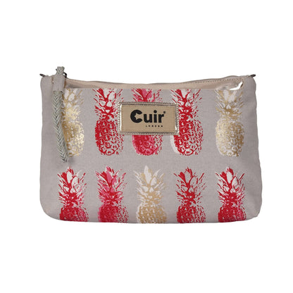 Pineapple Printed Clutch Bag | 100% Heavy Cotton Canvas - CuirLondon