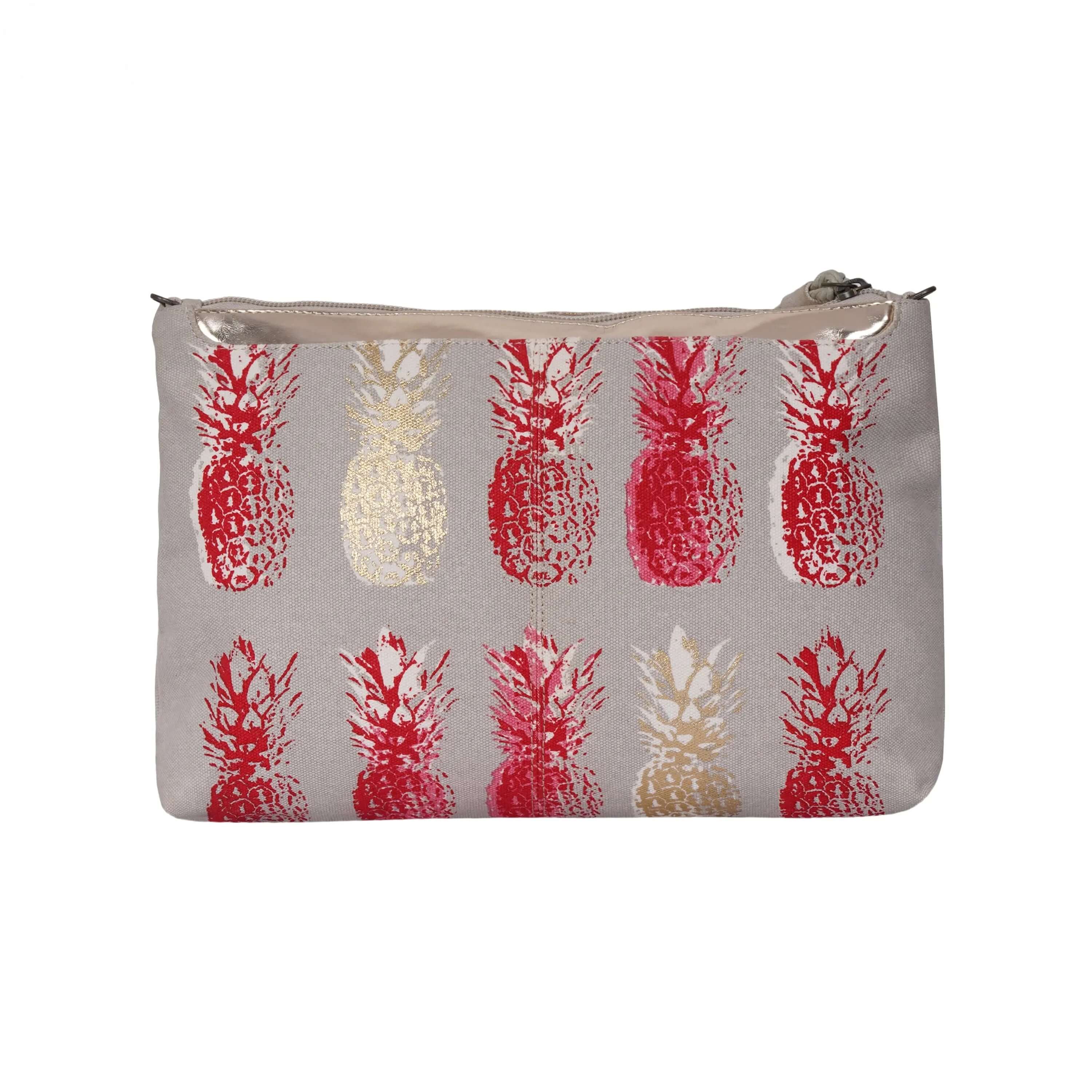 Pineapple Printed Clutch Bag | 100% Heavy Cotton Canvas - CuirLondon