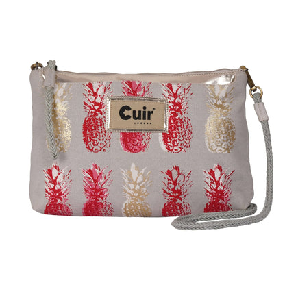 Pineapple Printed Clutch Bag | 100% Heavy Cotton Canvas - CuirLondon