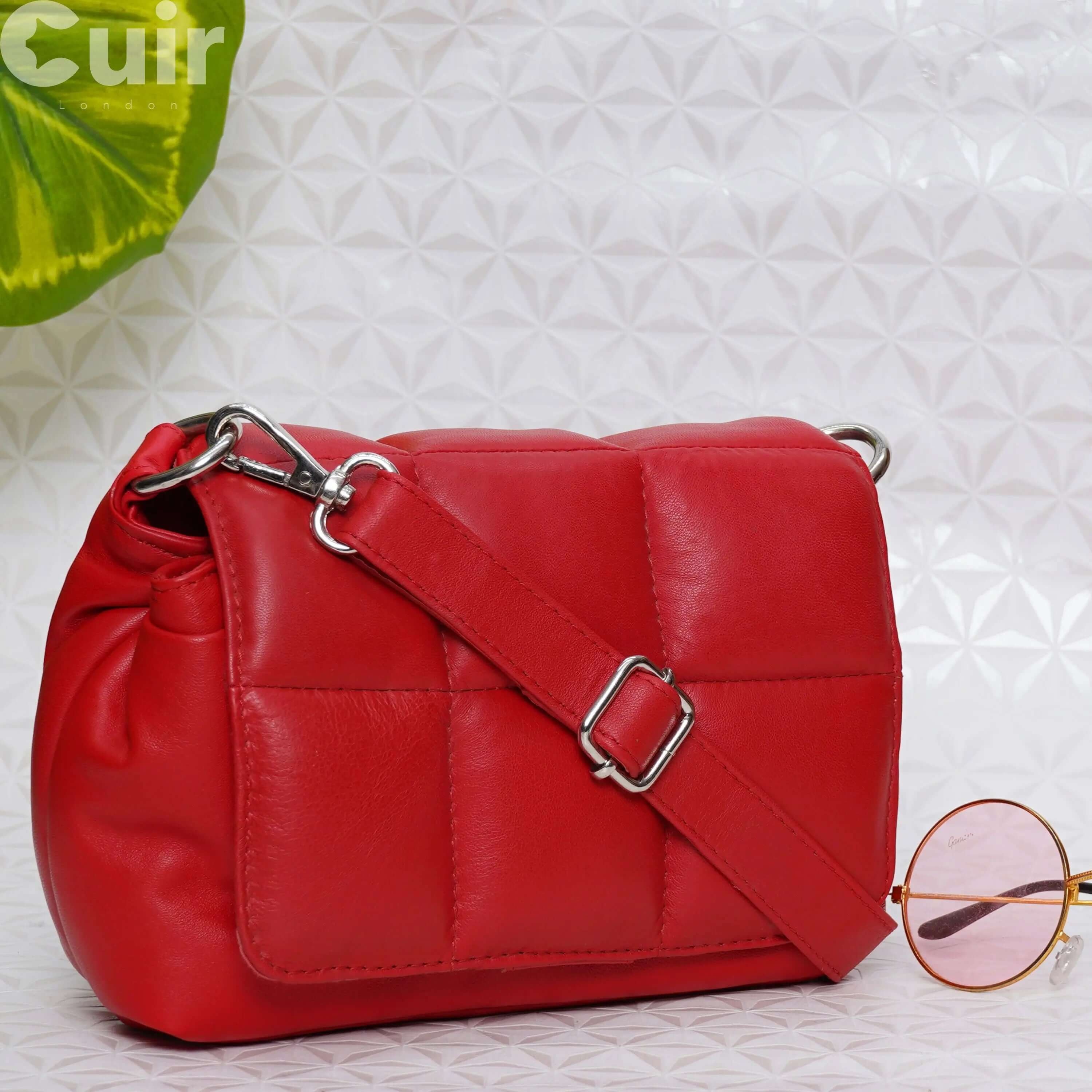 Red Genuine Leather Crossbody Bag for Women | Stylish and Functional - CuirLondon