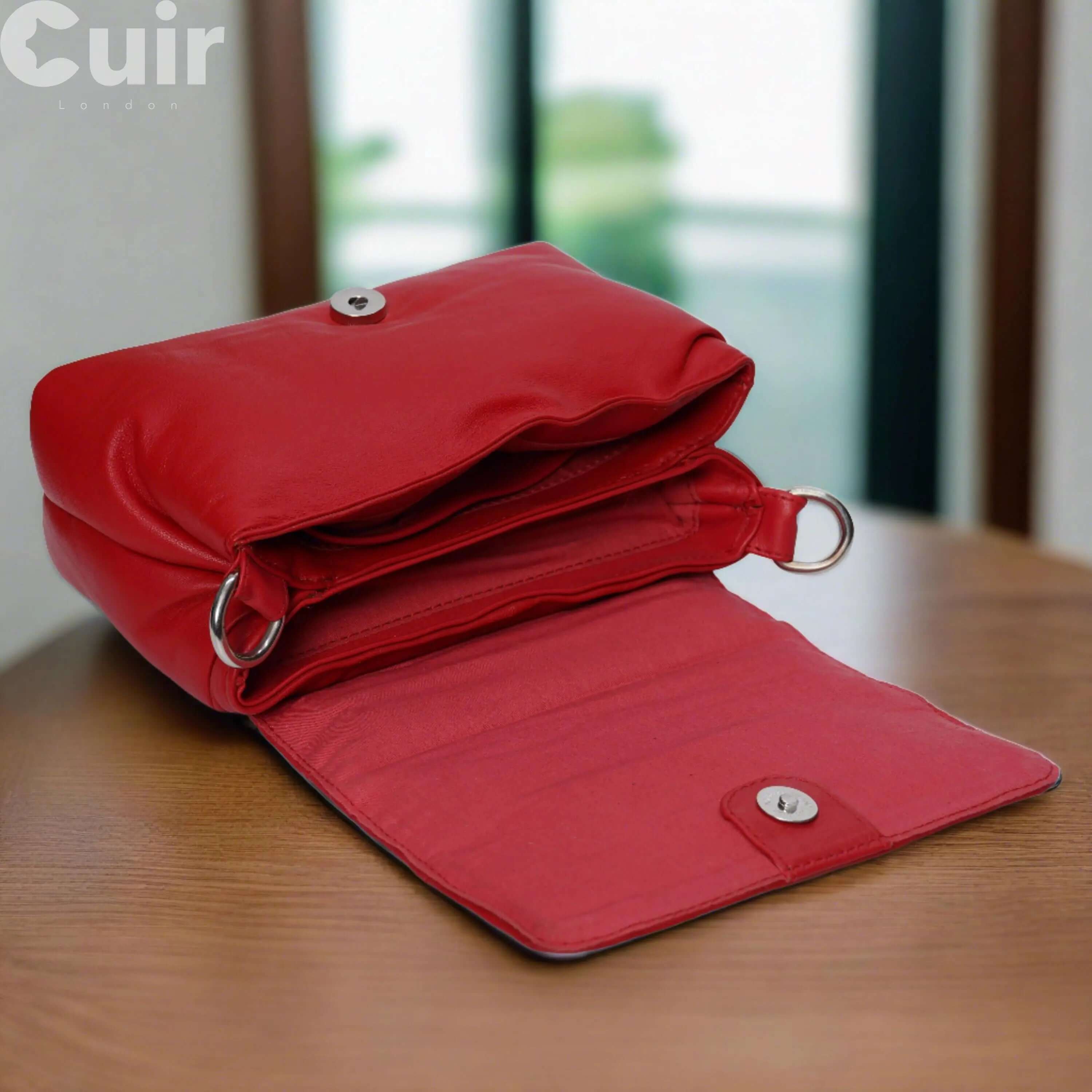 Red Genuine Leather Crossbody Bag for Women | Stylish and Functional - CuirLondon